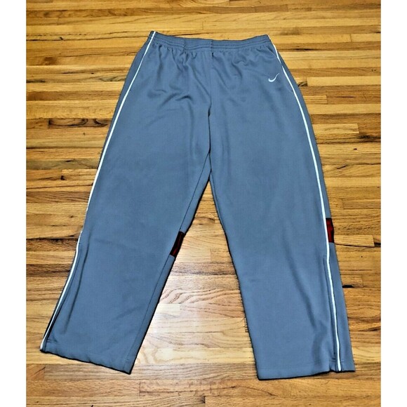 Nike Track Pant Men XXL Gray Logo Embroidered Straight Leg High Rise Drawstring - Picture 1 of 10